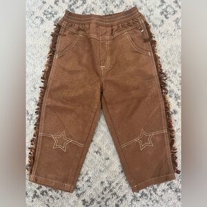 Le top Kids leather fringe cowboy pants 3T